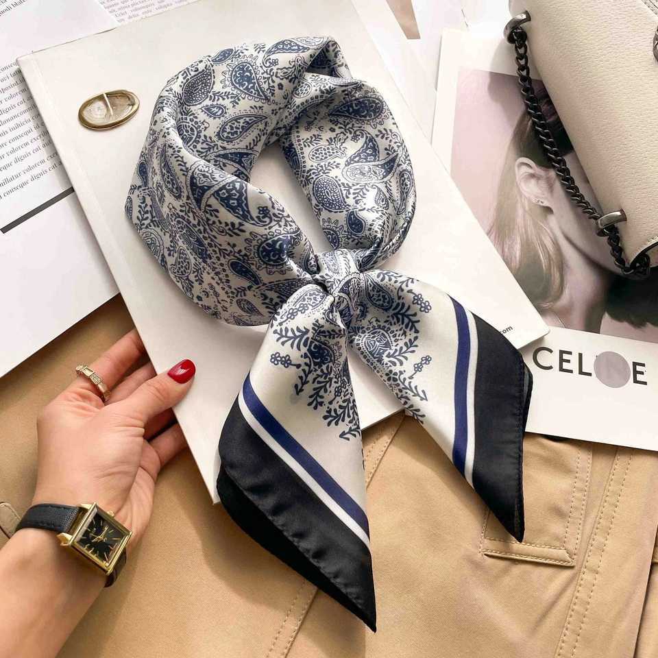 70cm Luxury Leopard Print Silk Square Scarf Wen Foard Hairband Hands Bag Ribbon Hijab Neckerchief band Soft Satin X260328