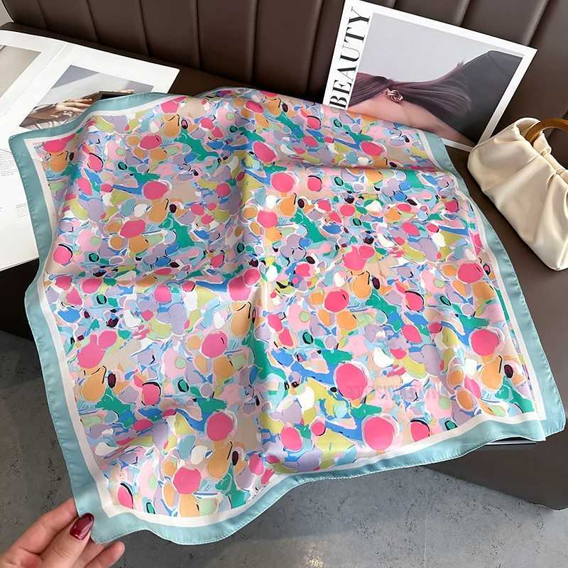 Luxury Floral Print Square Silk Scarf Women Hijab Fashion Hair Bands Neckerchief Female Ornament Shawl Bandana Bag Scarves Z260330