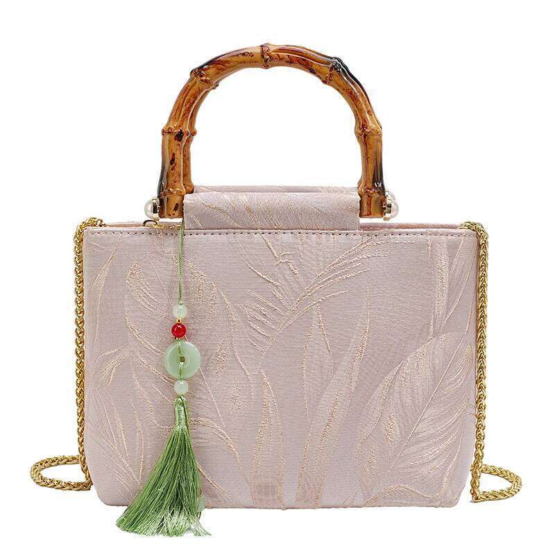 Chinese Embroidery New Chinese Bamboo Knot Handbag Retro Cheongsam Hanfu Single Shoulder Women S Versatile Ethnic Style Cross Body Bag