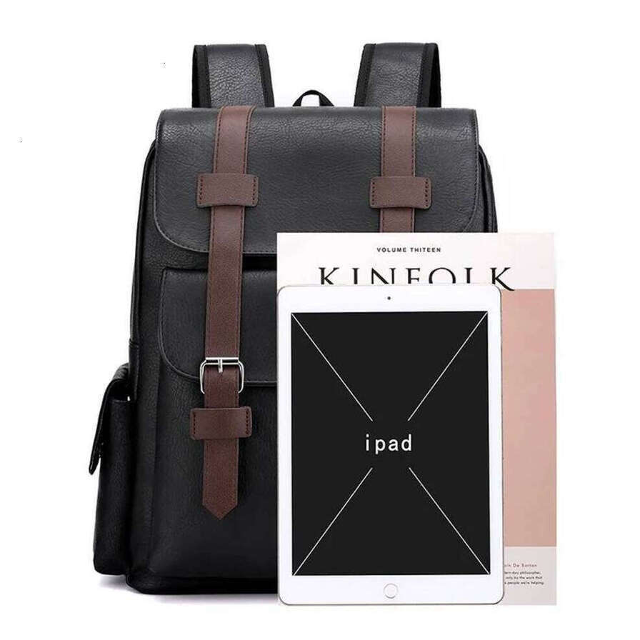 TAURUSCIAGA 2025 Men Backpack PU Leather Bagpack Large Laptop Backpacks Male Mochilas Black Schoolbag For Teenagers Boys Brown Sac A Dos