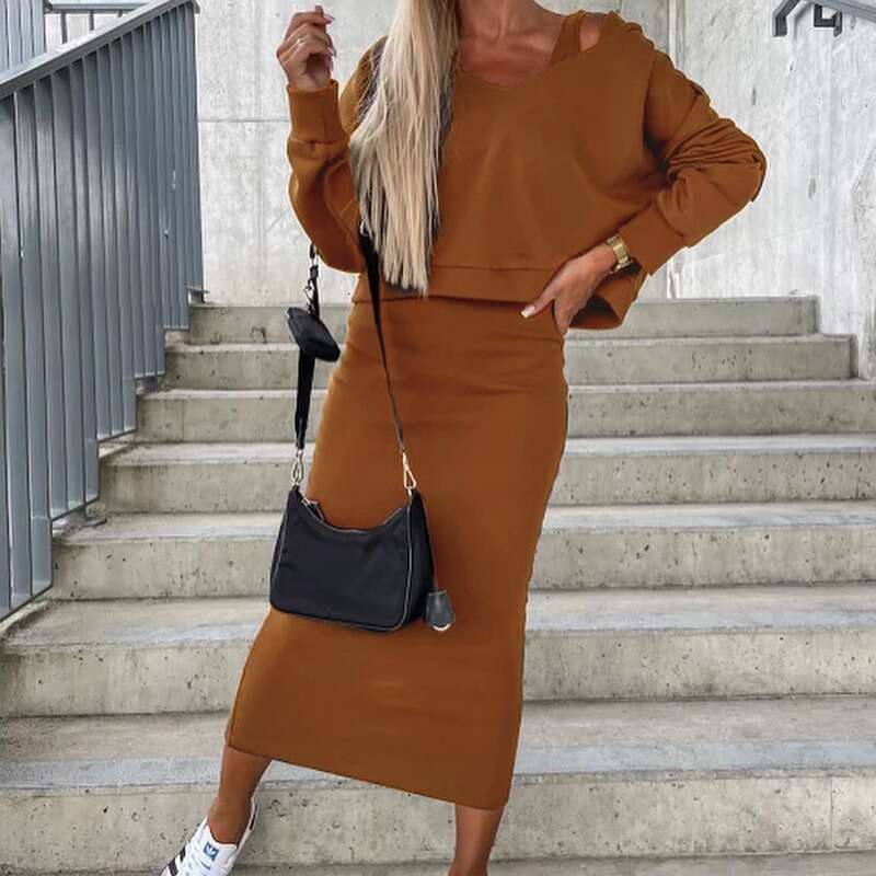2026 New European and American Sleeveless Dress Hooded Sweatshirt Short Top Set