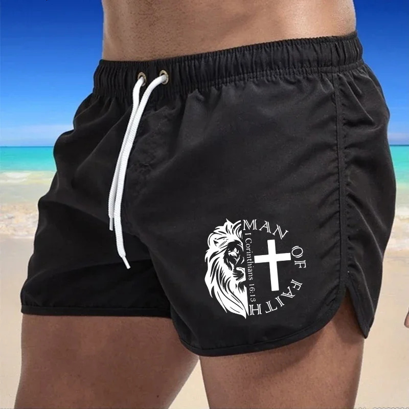 2026 Mens Beach Shorts Printing Casual Quick Drying Surf Swimwear Outdoor Jogging Sweatpants Summer Thin Swimming Sports Shorts 260327
