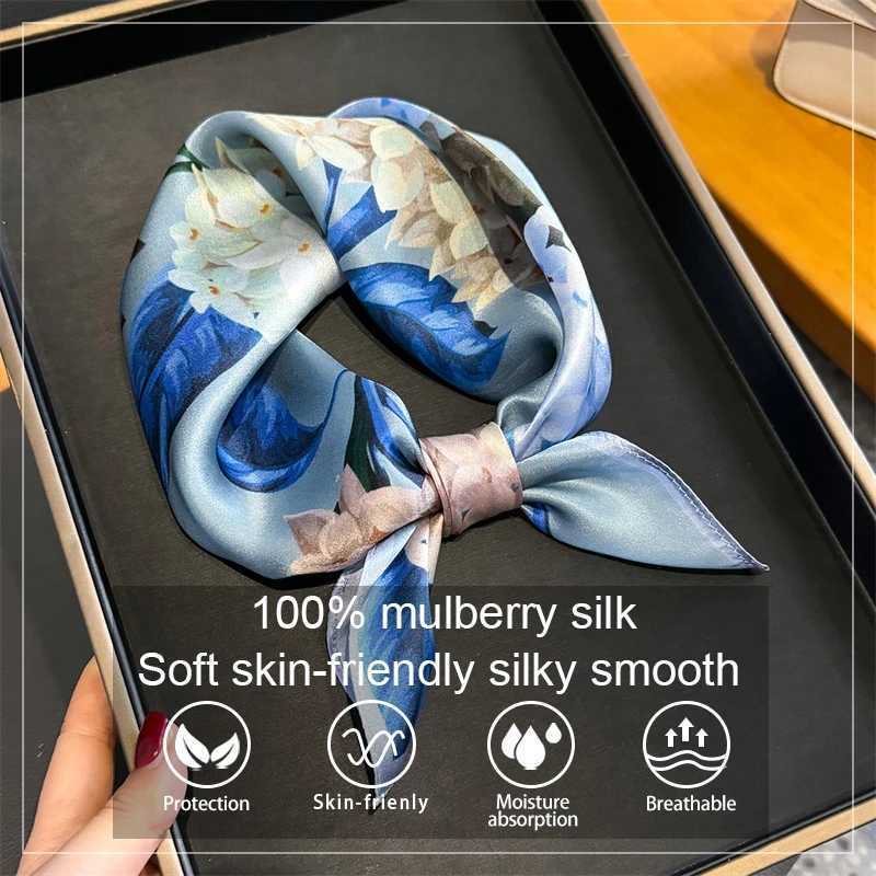 100 Silk Scarf Bandana Women Square Scarves Wrap Kerchief Mulberry Silk Spring Fashion Luxury High Quality Headband Hijab Shawl Z260330