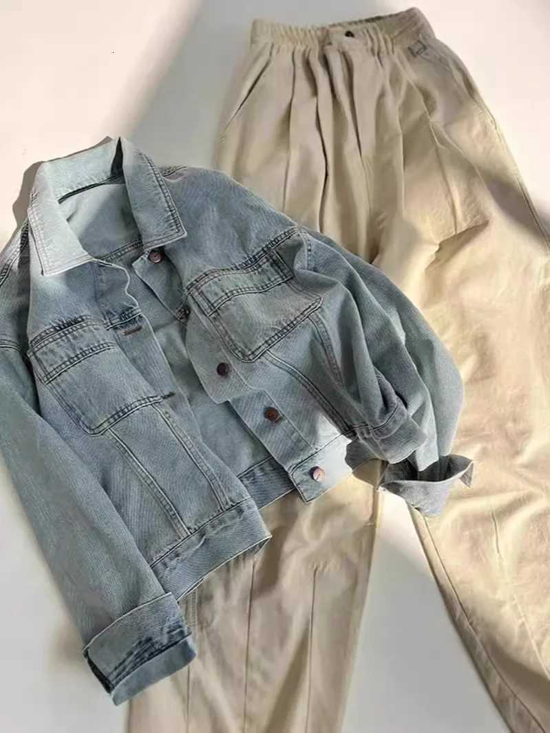 30/5000 Spring and Autumn Women Thin Korean Loose Short Long-sleeved Jacket European Washed Cotton Retro Denim Jacket for WomenT260328
