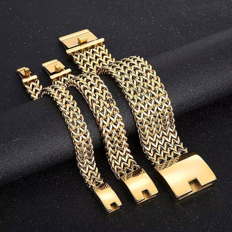 Mens Fashion Charm Bracelet High Quality Square Fish Scale Design Popular Stainless Steel Chain Wholesale Available