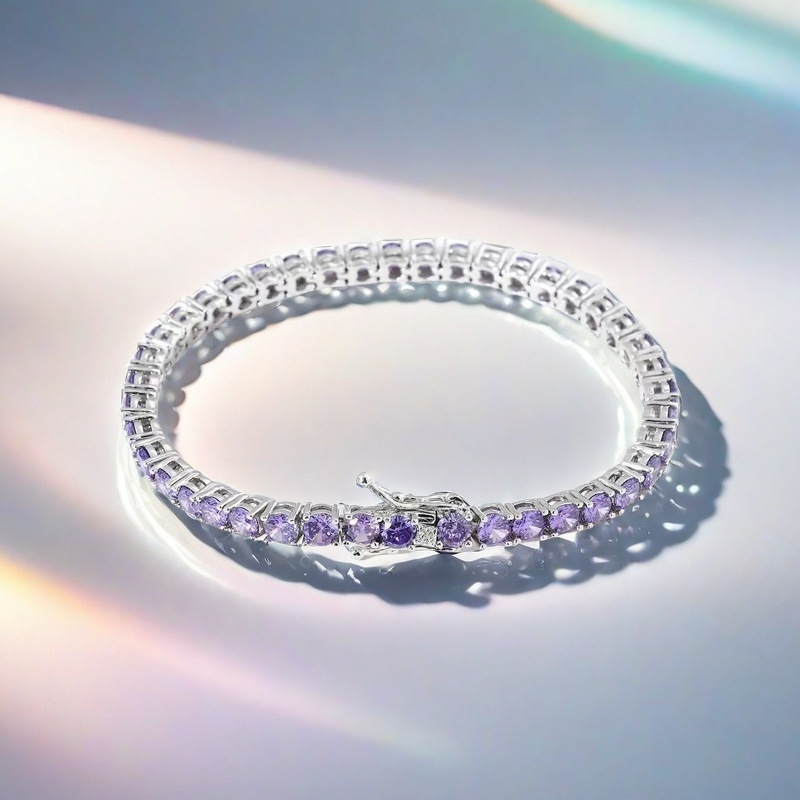 designer design Jewelry moissanite tennis bracelet hip hop 4mm 7-8 inch Sparkling Crystal Tennis Bracelet 4mm woman tennis chain valentines day gift