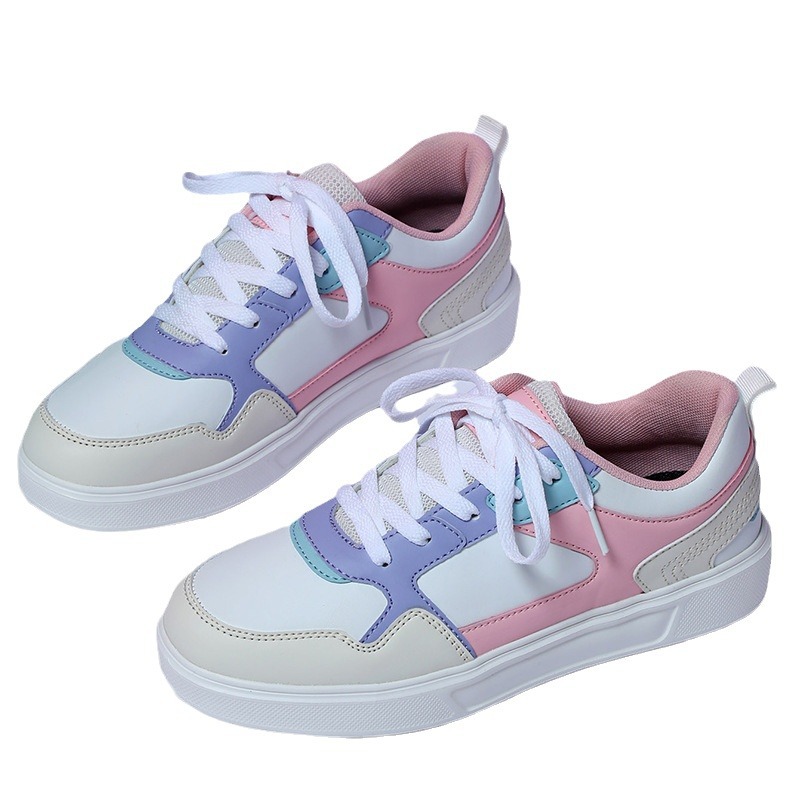 Kids Teen Girls Boy Color Block Platform Sneakers Breathable PU Leather Casual Walking Shoes Fashion School Shoes Students Daily Wear Street Style Men