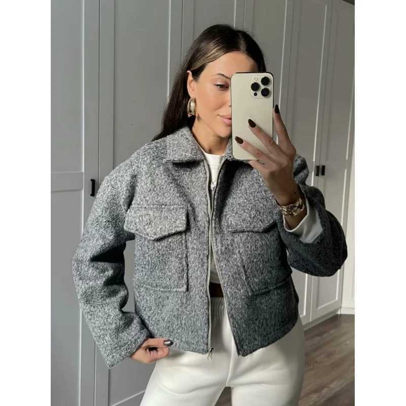 2026New Spring Autumn and Winter Womens Beaded Woolen Short Loose Casual CoatT260328