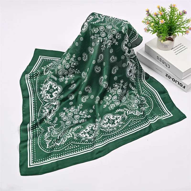 Syhood 70cm Square Satin Scarves Satin Banda for Wen Satin band Scarves Silk Feeling Scarf Boho wear X260328