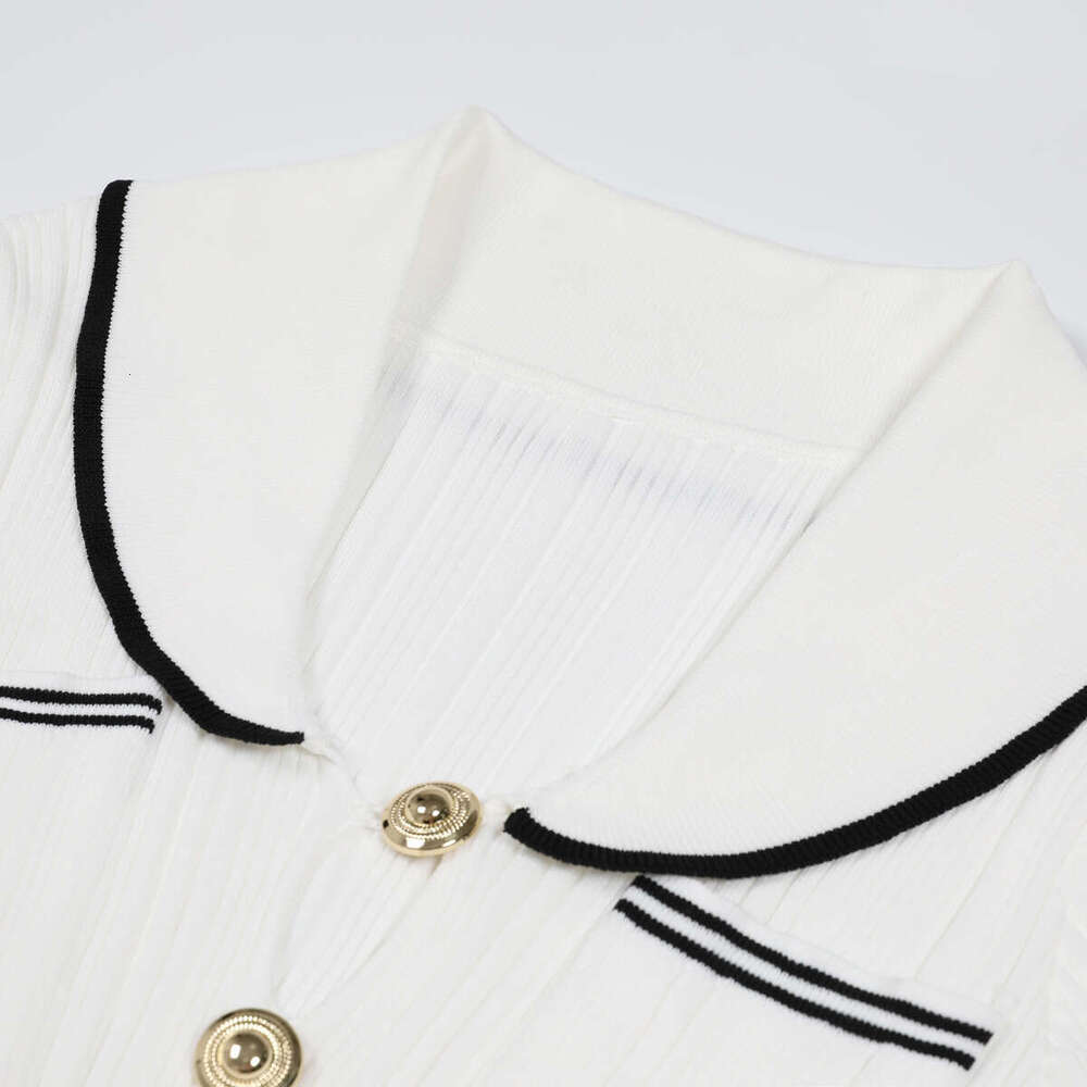 Spring and summer new designer European and American high-quality knitted lapel X21 slim fit women's short sleeved dress 2026