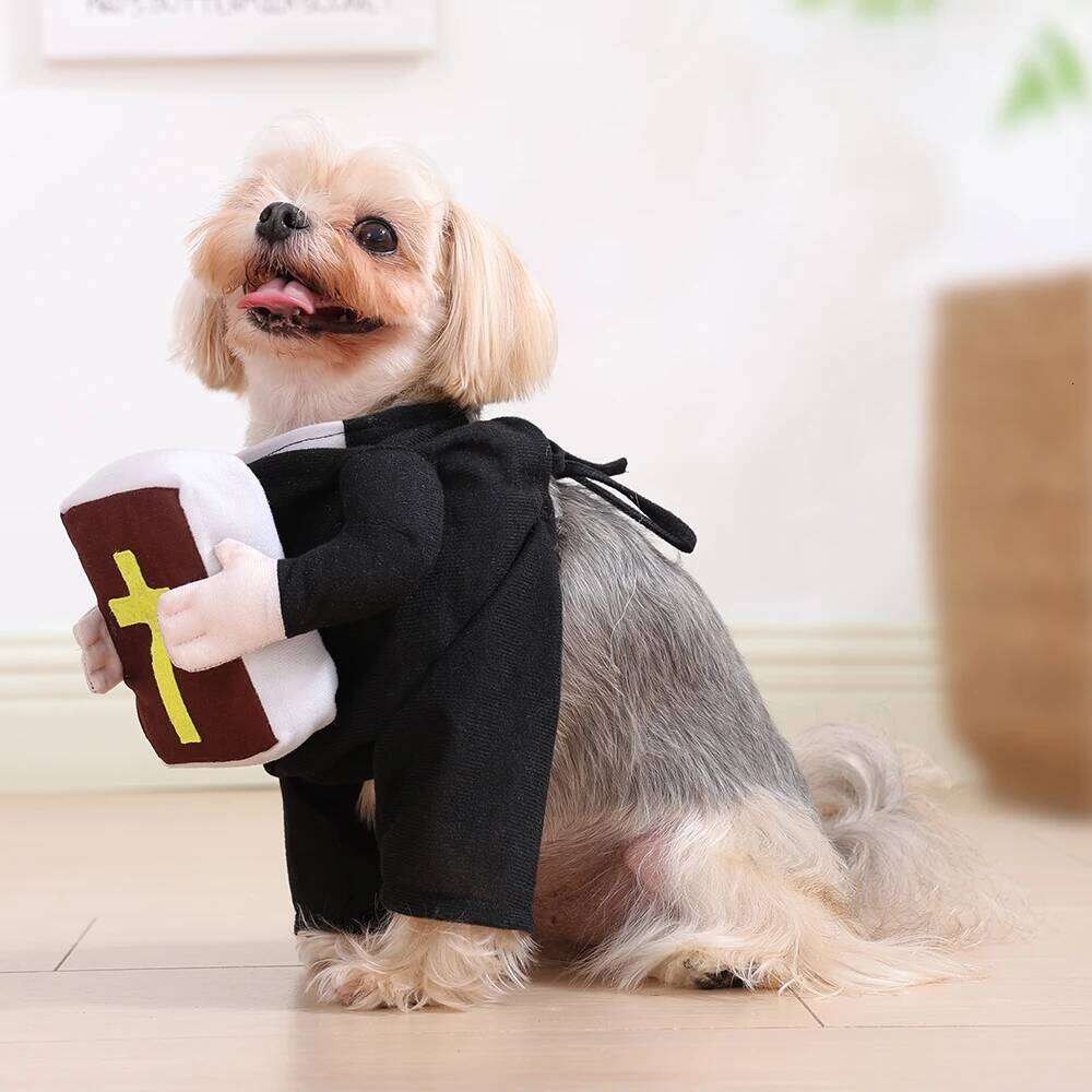 Cosplay Costume Pet Jacket Halloween Cute Bible Dog Outfits Party Dress Up Clothing Kitten Clothes Chihuahua Pug Apparel