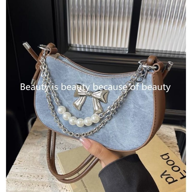 Highly stylish and casual for going out, lightweight French butterfly shoulder bag, crossbody bag