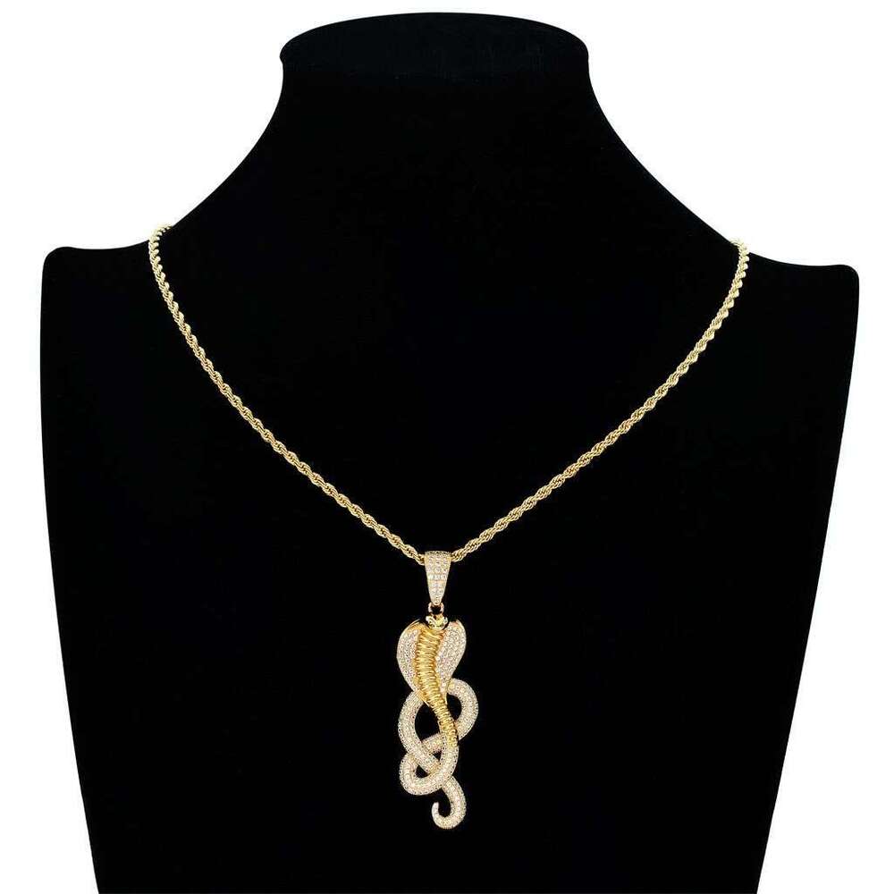 Trending On Instagram: Hip-Hop Snake Pendant With Micro-Inlaid Zircon, Street Style Creative And Unique Men's Hip-Hop Necklace For Cross-Border S