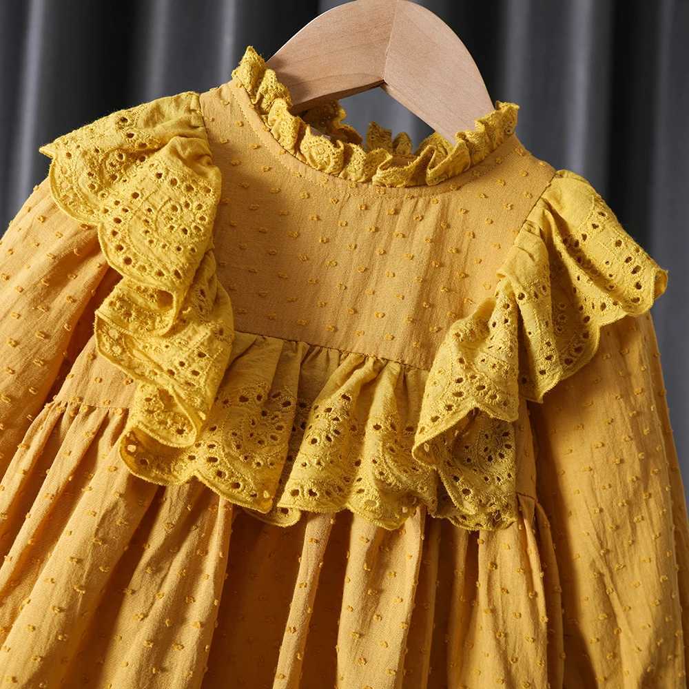 Spring fall toddler kids Girls Clothes baby Lace Solid Dress for children Girls Clothes 1 2 3 4 5 6th Birthday Dresses dressT260330