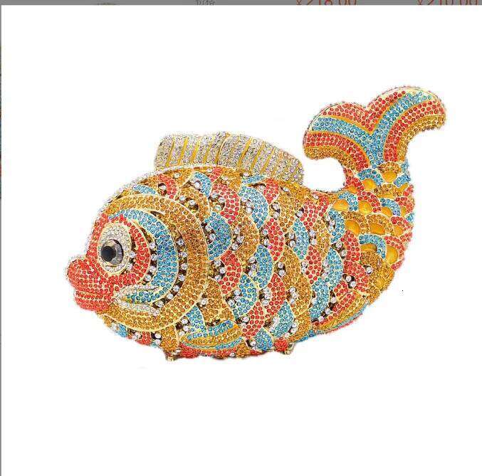 Chinese Embroidery Women Fish Rhinestones Clutch Purse Gold Stones Evening Minaudiere Bags Wedding Bridal Handbags Party Dinner Purses Clutches Bag Cl