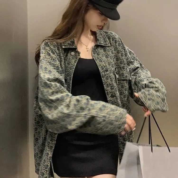Large Size Loose Outerwears Fashion Pocket Retro Denim Jacket Womens 2026 Spring Autumn Cowgirl Shirt Coat Mid-Long Top JacketsT260328
