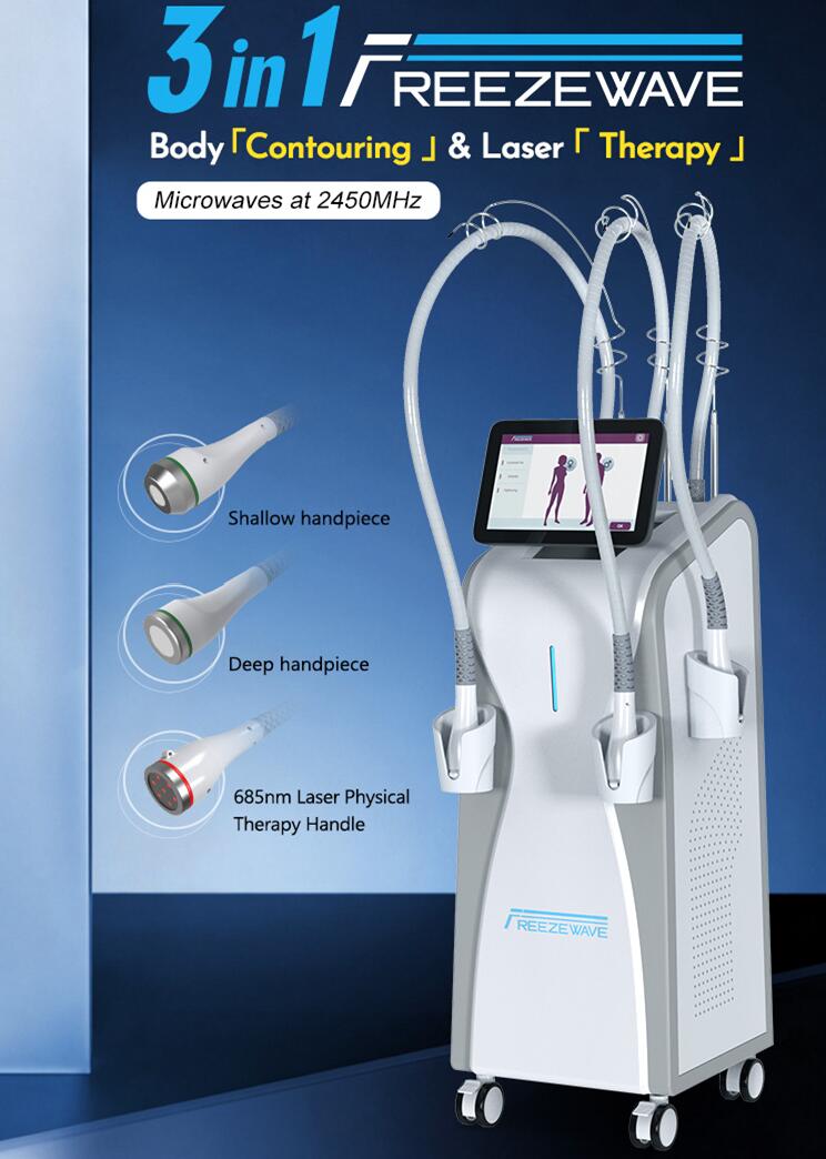 Effective 3 in 1 Vertical 2.45GHz Microwave freeze wave Therapy Machine face lifting Anti-Aging Slimming skin Lifting Weight Loss shaping beauty Machi