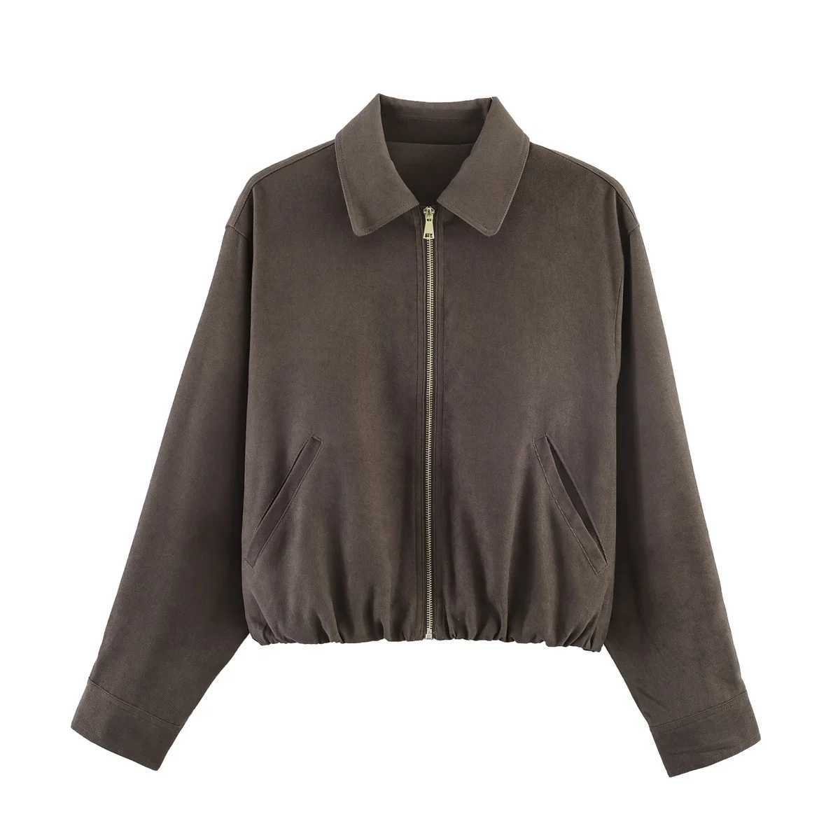 Women Short Jacket 2026 Spring Autumn Suede Fashion Trend Coat Casual New Female Zipper Streetwear Outwear JacketsT260328