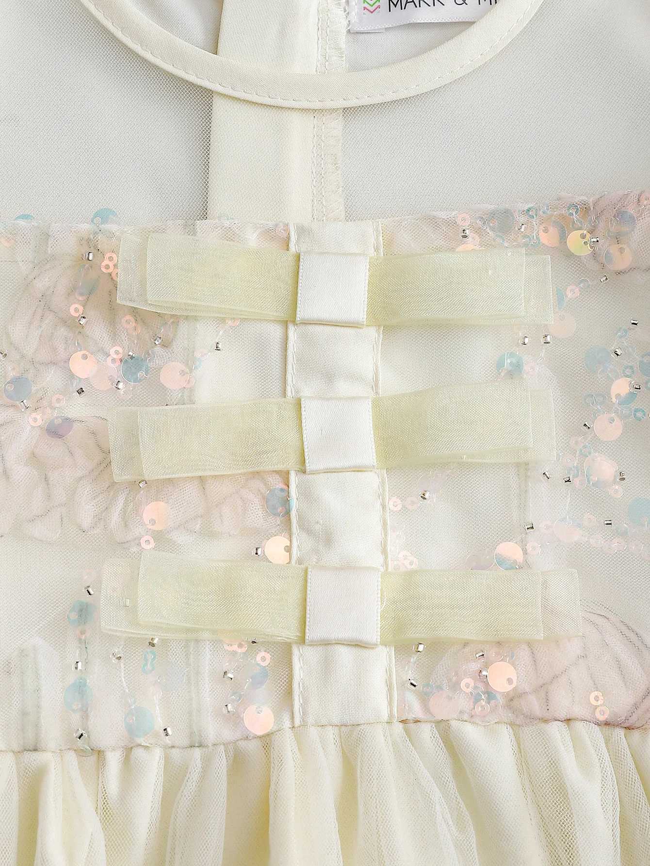 Summer New Baby National Style Sequin Tulle Dress Infant Clothing Bright Sparkling Mesh Dress for Little GirlsT260330