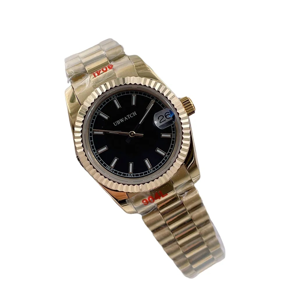 ST9 Automatic Sapphire Glass Yellow Gold 31MM Womens Wristwatches Shining Star Diamond Exquisite Luxury Ladies Watch