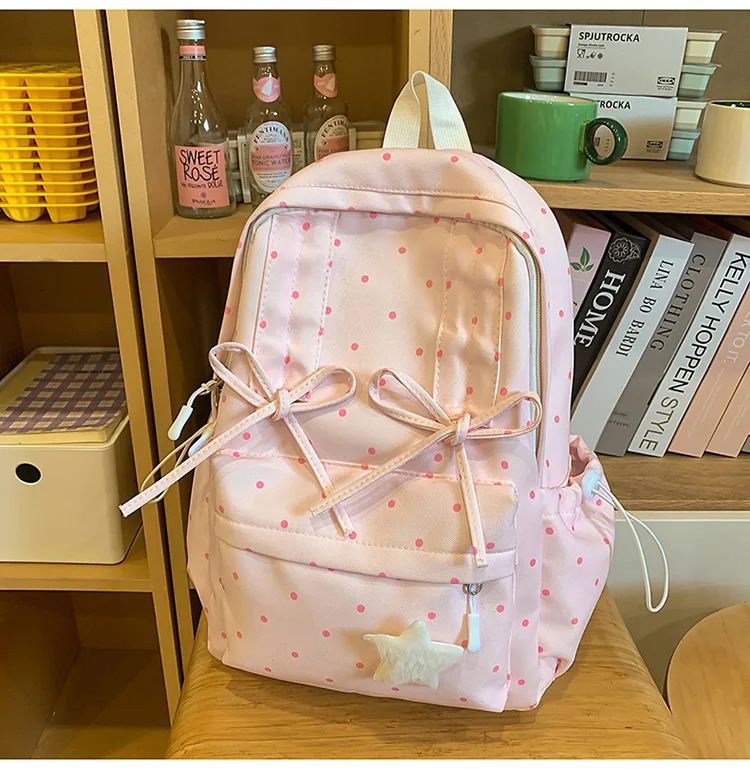 Atmospheric small schoolbag female college student n girly cute polka dot play backpack style 260317