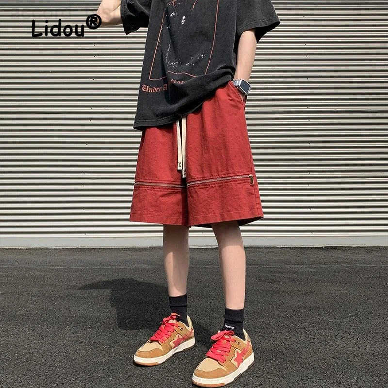 Pi Shuai Shorts Mens Summer Thin Small and Popular Design Loose Fit 5/4 Pants American High Street Vibe Casual Middle Pants H260330
