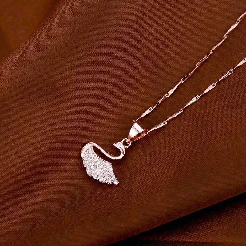 Swan Pendant Sterling Silver Necklace Dainty CZ Zircon Pendant With Crystal Tiny Swan Pendant Jewelry Adjustable Chains Wedding Birthday Party Gift Fo