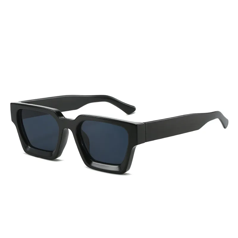 Box Simple European and American Sunglasses Modern Trendy Large Frame Propionic Acid Insert Sunglasses Women's Cross border New UV Protection