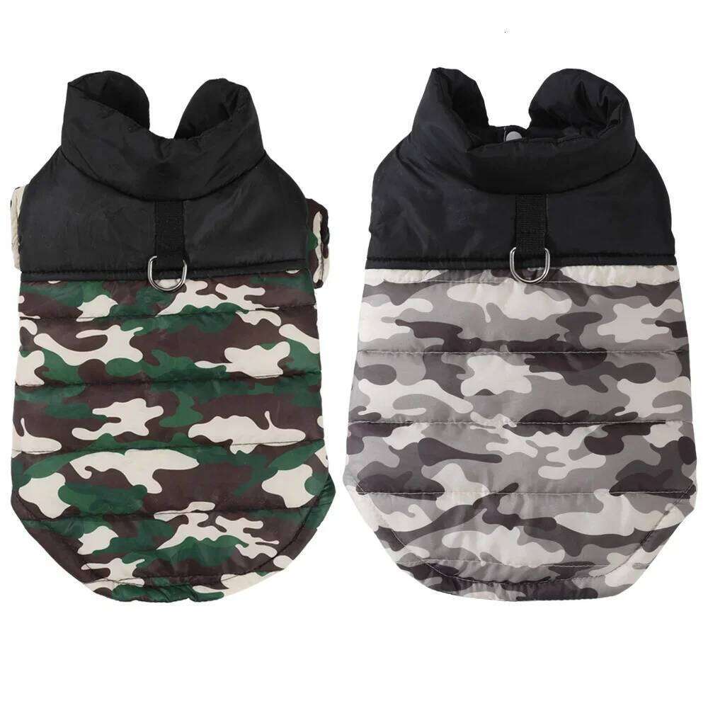Camping Dog Clothes Camouflage Print Pet Coat With D-ring Kitten Windproof Hiking Jacket For Small Dogs Cats Chihuahua Overalls
