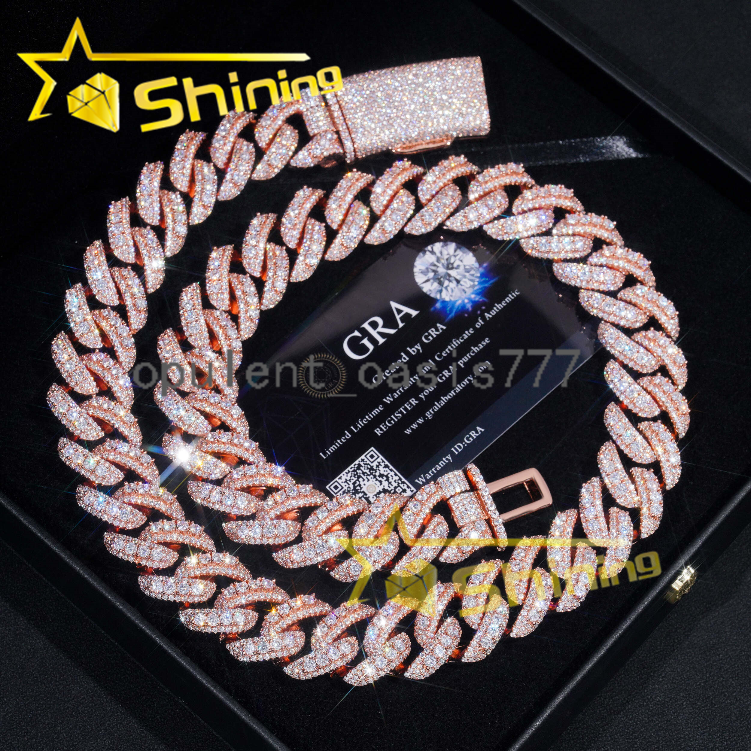 Hot Style Fashion 20mm Cuban Chain Sterling Silver 925 Moissanite Luxury Cuban Link Chain Prong Set Hip Hop Jewelry