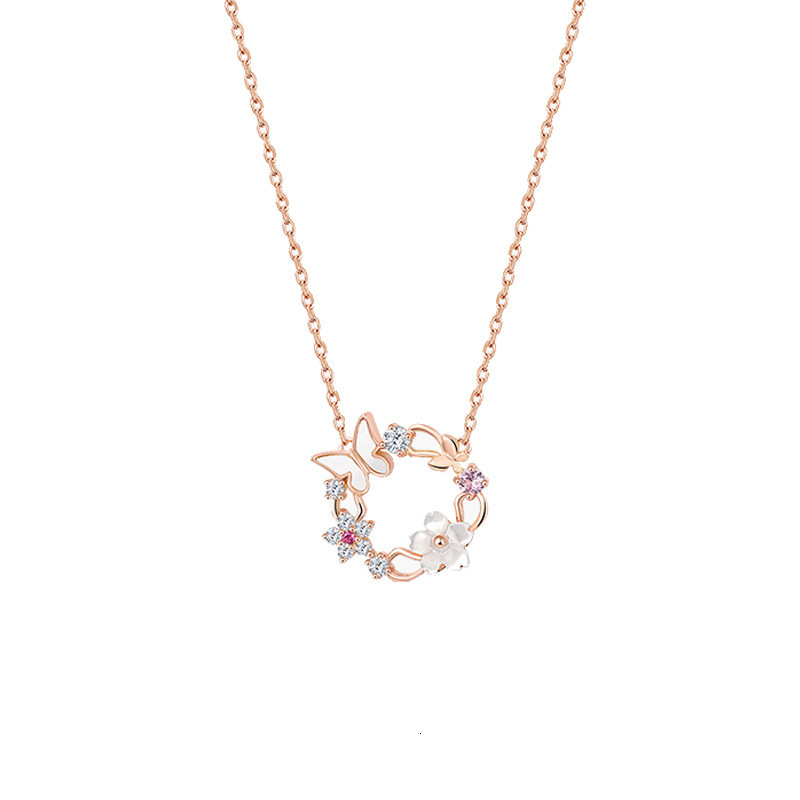 Designer luxury Exquisitely crafted butterfly wreath necklace for women, light luxury, elegant and sophisticated, niche design, -style fashion collarb