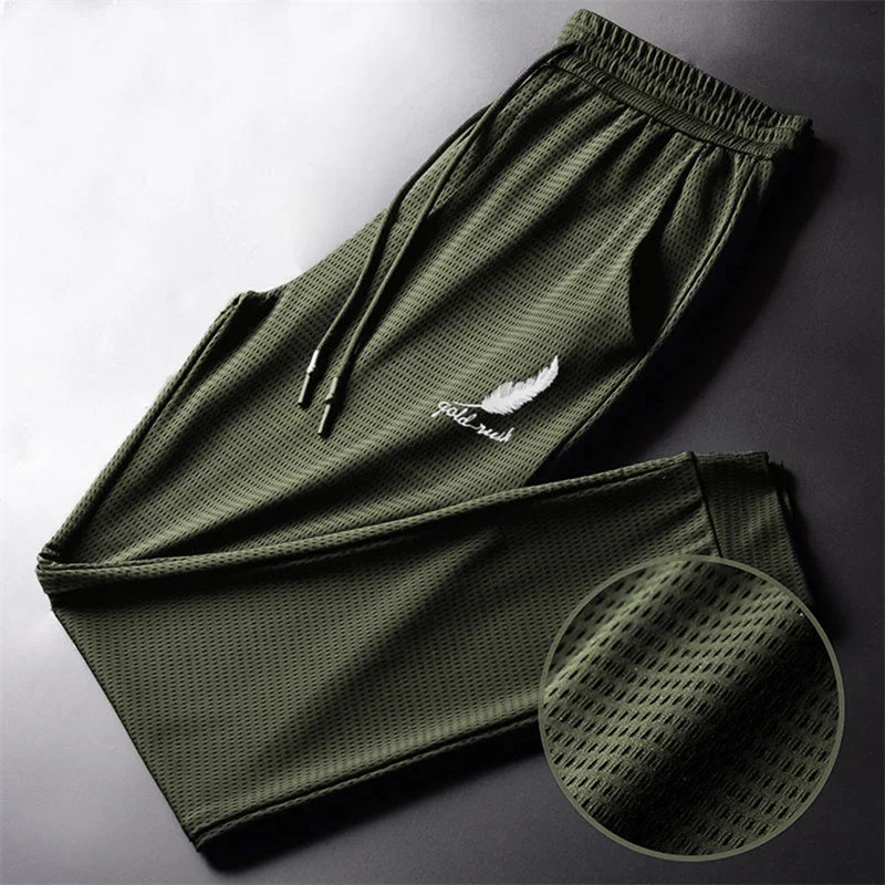 Men Fashion Quick Dry Pants Lightweight Hiking Jogging Running Trousers Breathable Workout Gym Ankle Tied Athletic Pants 260327