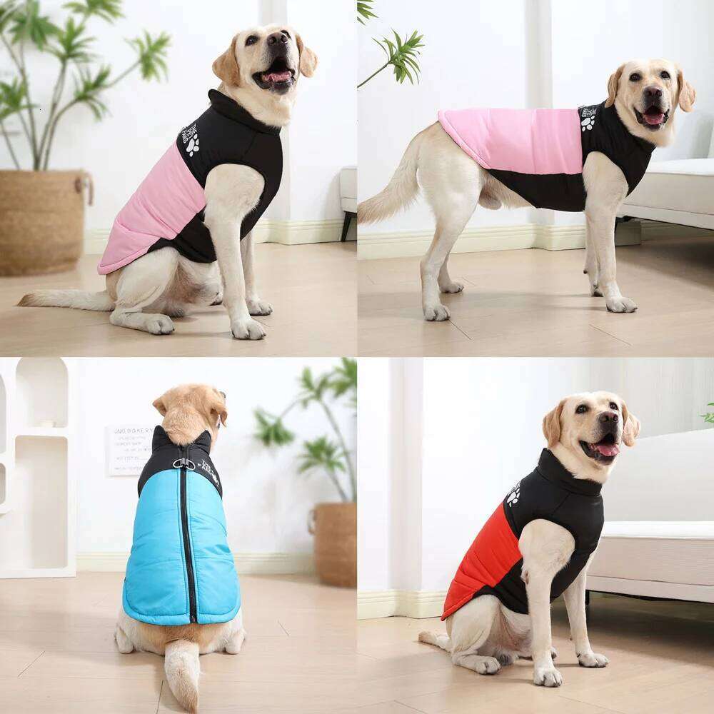Big Pet Dog Jacket For Small Large Dogs Cats Winter Windproof Coat Waterproof Puppy Clothes With D-ring Labrador Bulldog Costume
