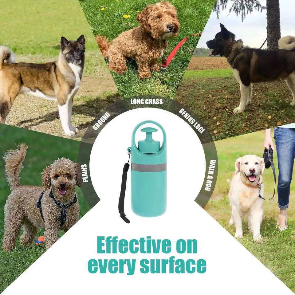 Portable Dog Pooper Scooper Outdoor Waste Pick-up Cleaner Built-in Garbage Bag Handheld Pet Poop Grabber No Touch Design