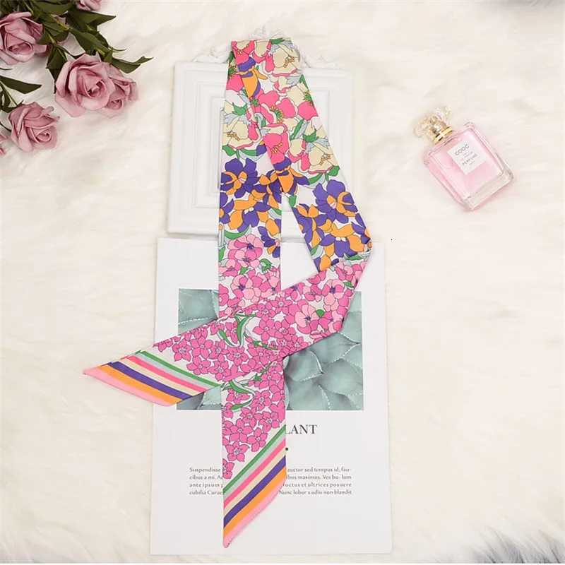 New Skinny Scarf Floral Printing Silk Scarf For Wen Luxury Brand Foard Fashion Belt For Ladies Bag Scarf Scarves X260328