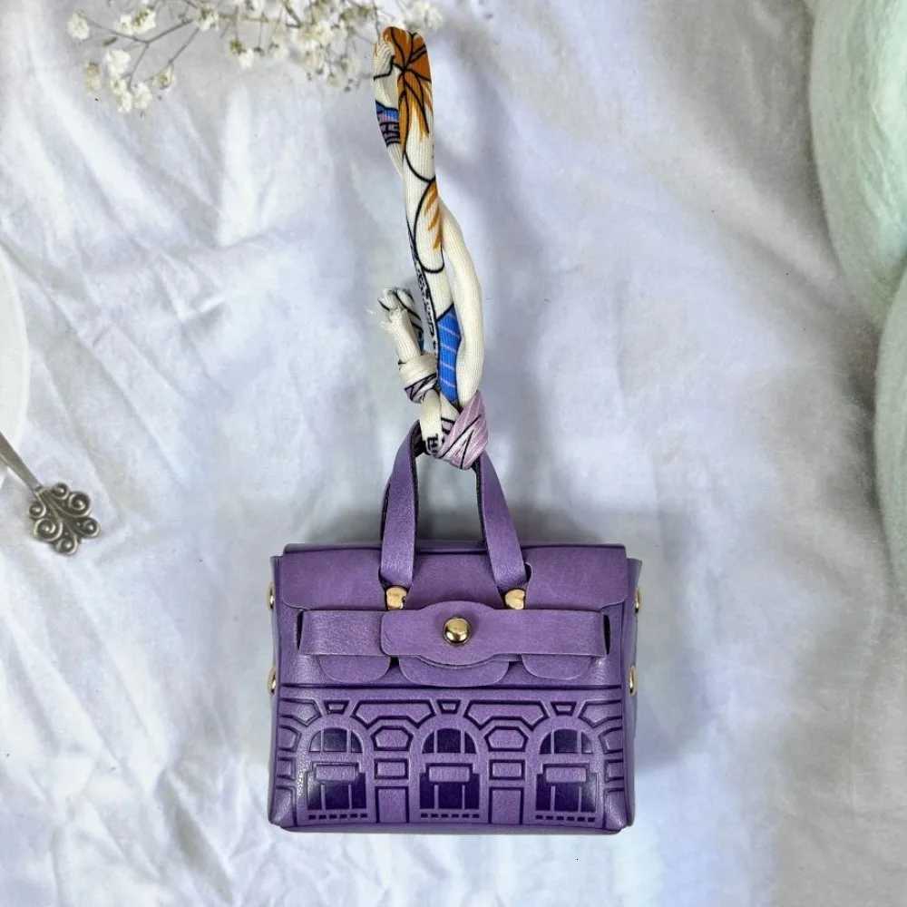 Coin Purse House-shaped Mini Earphone Bag Portable Hand Rope Leather Coin Small Bag Handheld Bag Charm Luxury Handbag Keychain Z260330