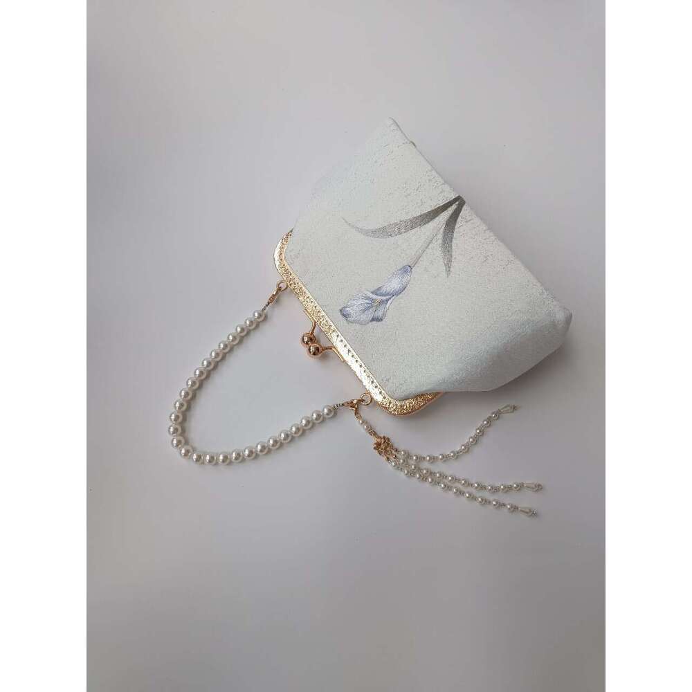 Chinese-Style Hanfu Crossbody Handbag With Ethnic Retro Embroidery, Gold-Rimmed Cheongsam Bag, Mobile Phone Bag Chinese Embroidery Fashion Tote