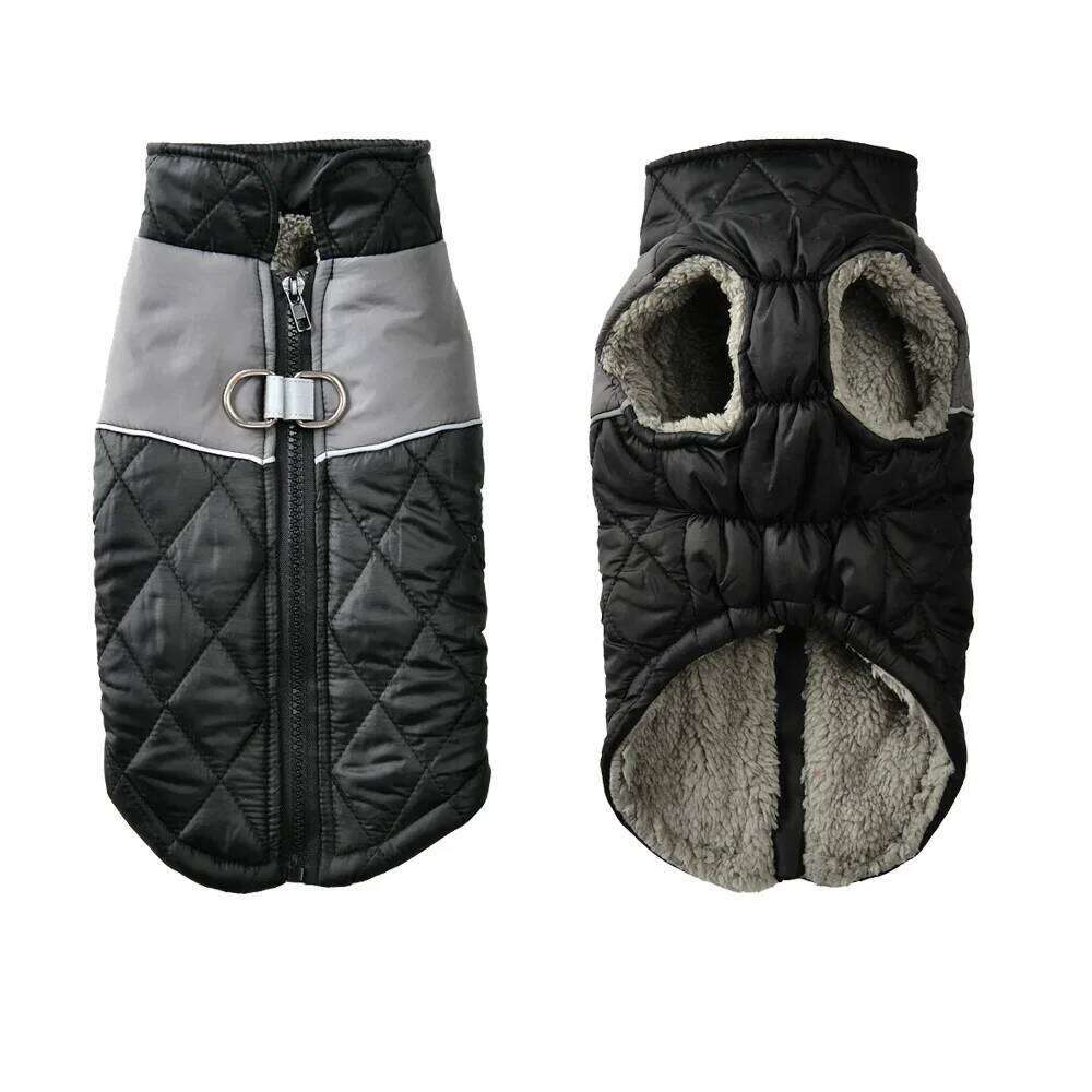 Reflective Dog Coat with D-ring For Small Medium Dogs Jacket Autumn Winter Warm Fleece Puppy Clothing French Bulldog Pet Costume