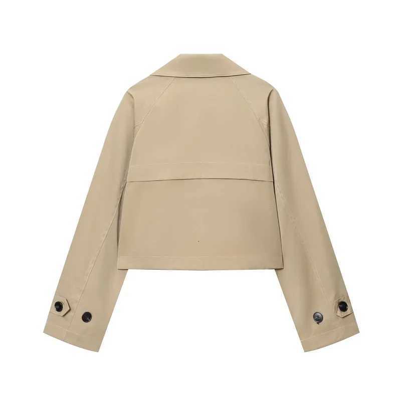 MUJER 2026 Cropped Jacket Women Windbreaker Double Breasted Womens Coats Streetwear Winter Coats for Women Short Womens JacketsT260328