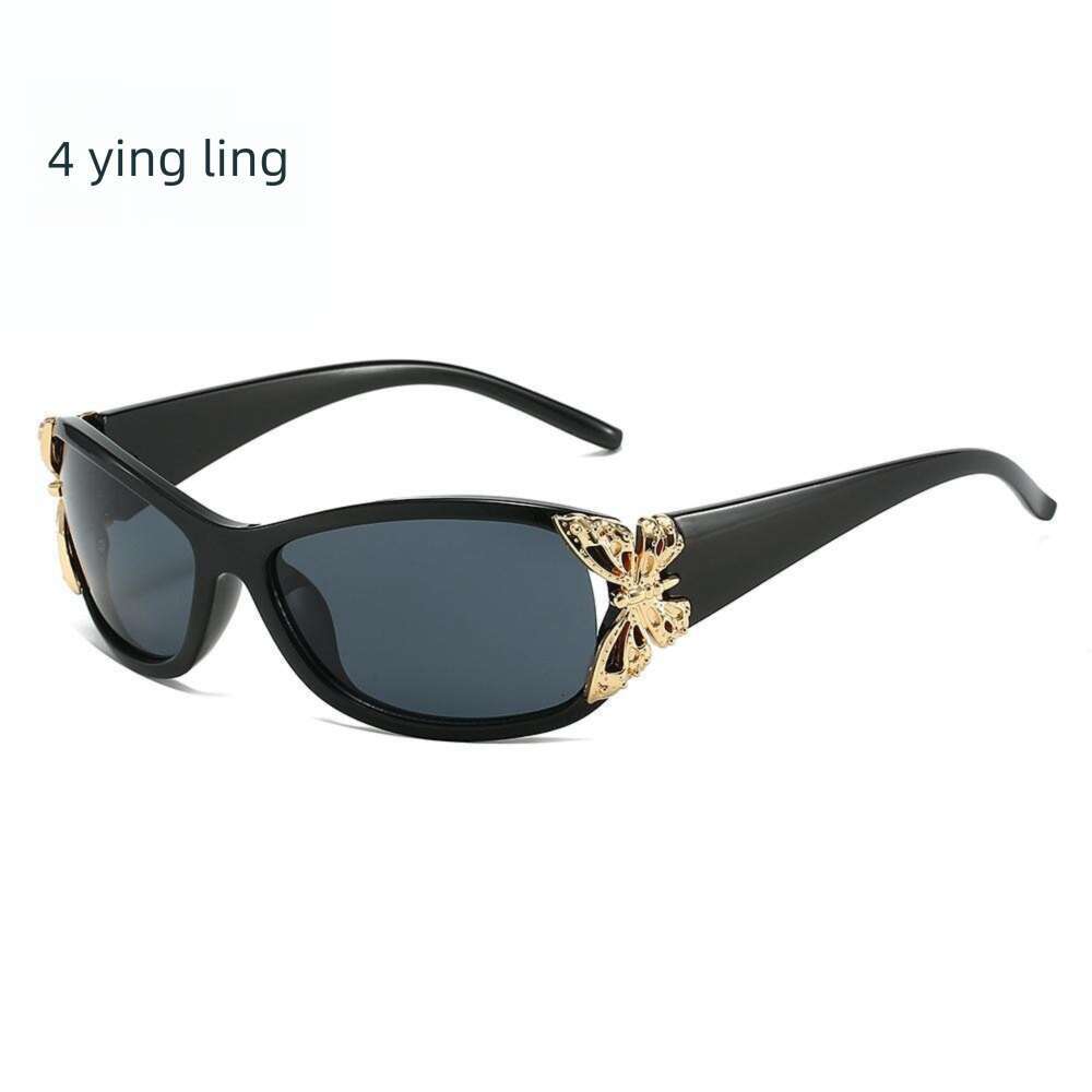 Y2k Butterfly Decoration Men And Women UV Protection Personality Eyewear Fashion Women's Clothing Retro Sunglasses outdoor glasses