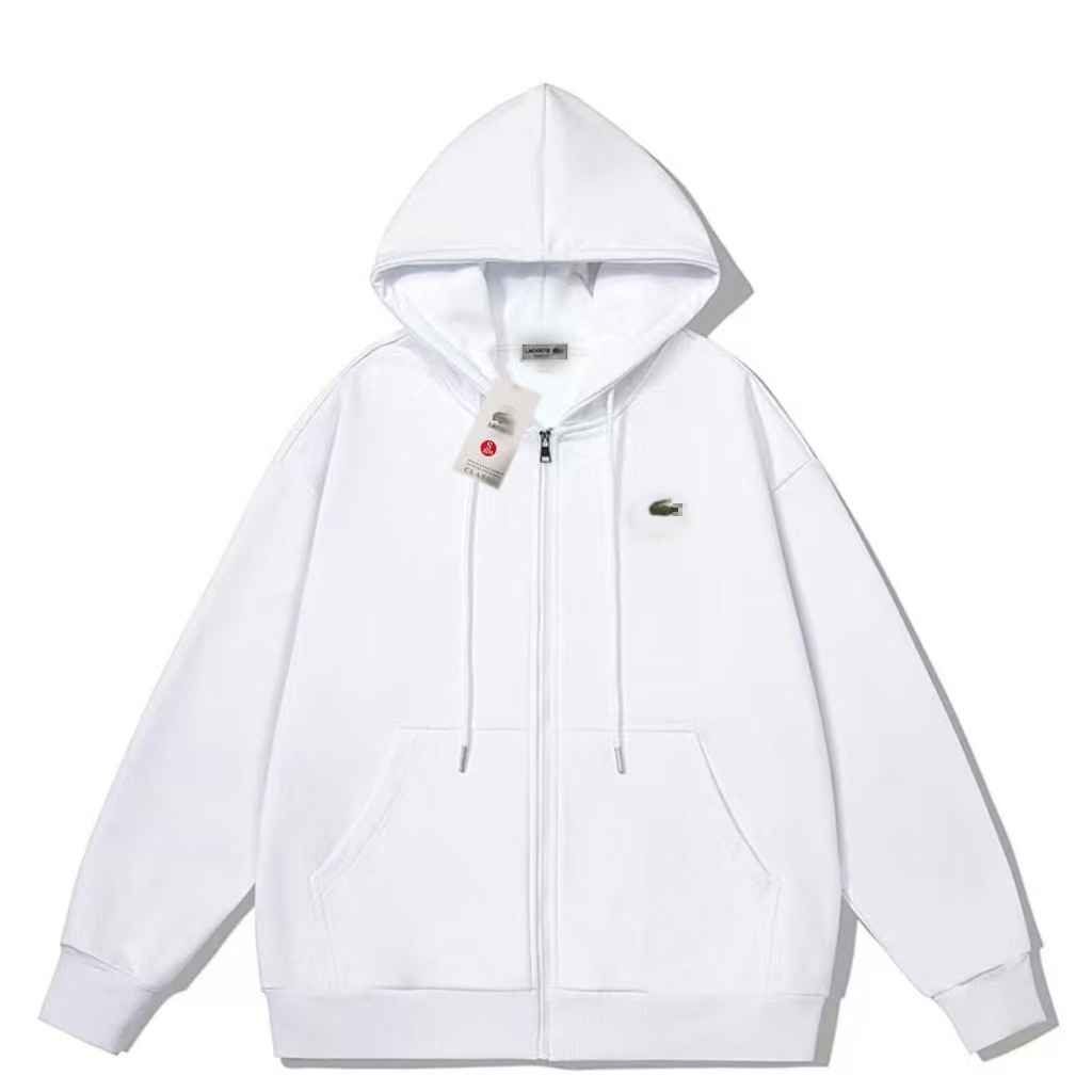 Embroidered Hooded Zipper Open-Front Long-Sleeved Loose Fit Men's Sweater New Autumn and Winter Style Solid Color T260330