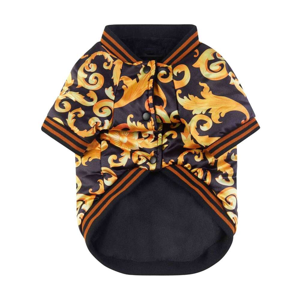 Chinese Embroidery NONOR Gold Embroidery Coat Warm Dog Clothes For French Bulldog Puppy Outfit Cotton Dogs Jacket Ropa Para Perro