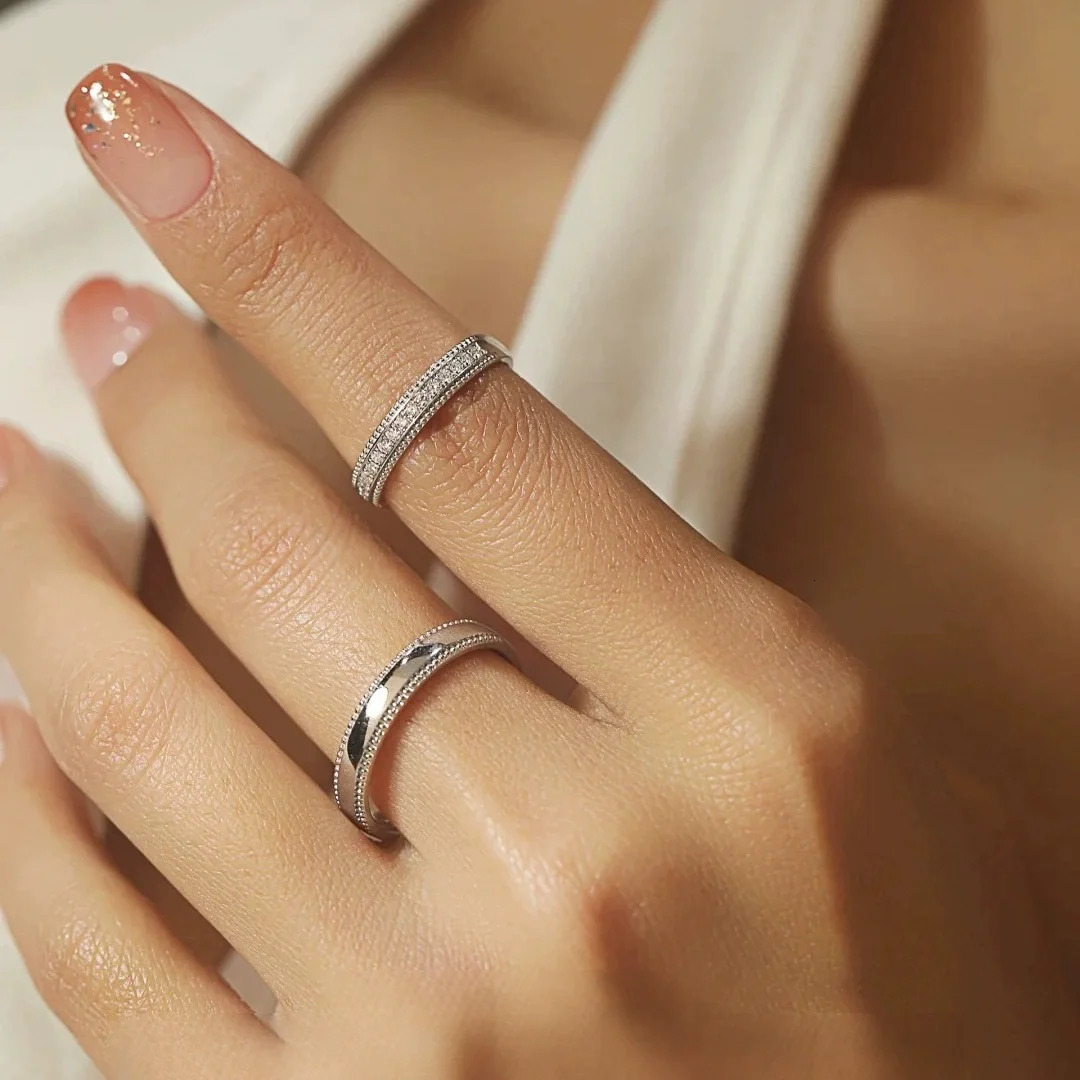 TFGLBU Full Ring for Women Couple Set Lab Diamond Rings Real 925 Sterling Silver Certified Band Wholesale Jewelry 260324
