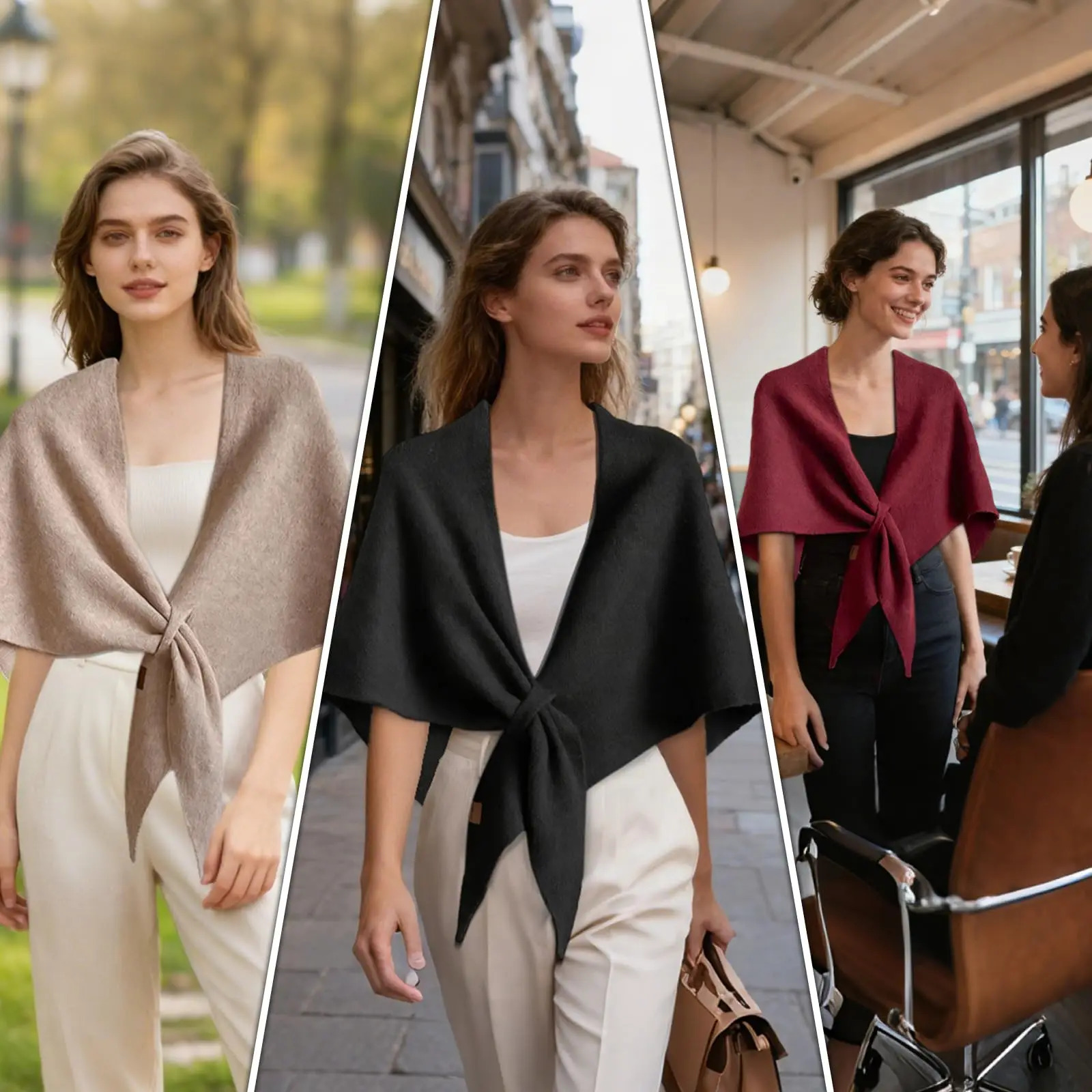 Winter Shawl for Women Elegant Retro Triangle Knitted Scarf Shawl Cardigan Single Shoulder Top Sweater Fashion Versatile Shawl 260325