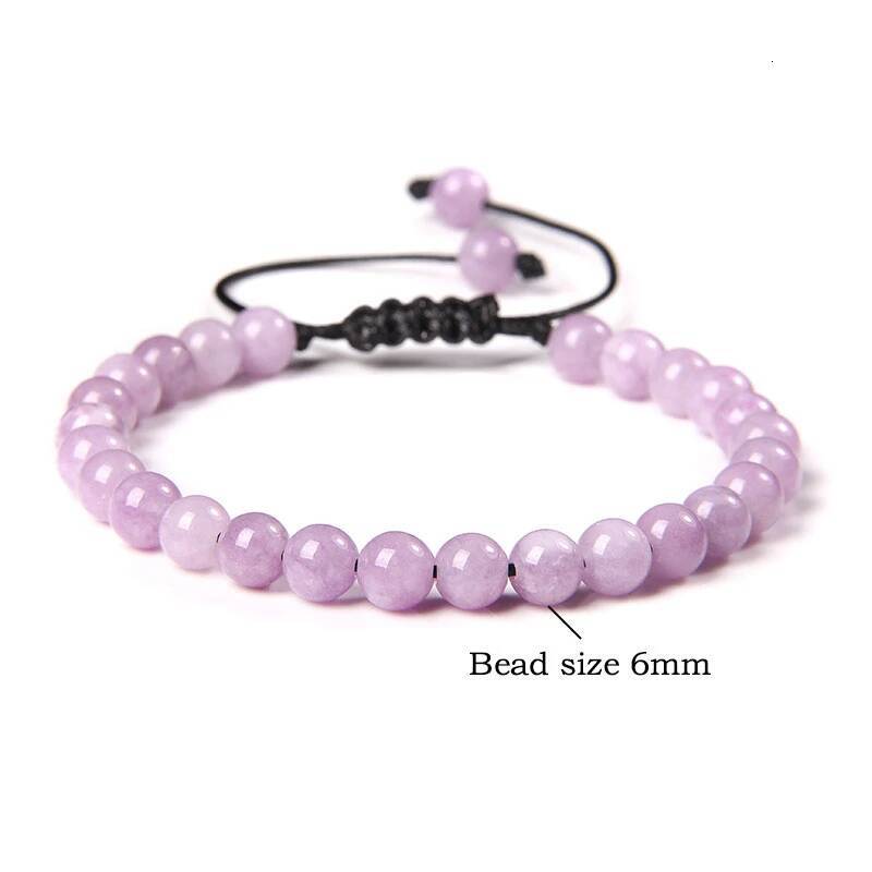 Natural Stone 6mm Beads Bracelet Adjustable Rope String Braided Bracelets For Women Men Amethysts Red Agates Lava Beaded Bangles