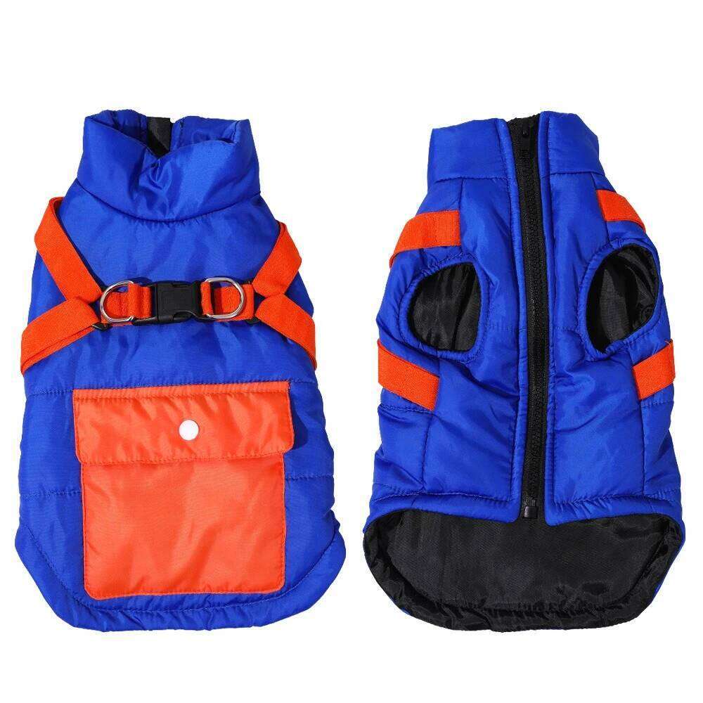 Pet Dog Clothes For Small Medium Dogs Cats Winter Warm Puppy Jacket with D-ring Waterproof Clothing Yorkshire Bulldog Pug Coat