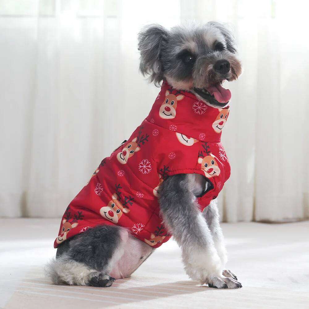 Pet Dog Clothes For Small Medium Dogs Cats Winter Warm Puppy Christmas Print Cat Jacket Coat Chihuahua Bulldog Overalls