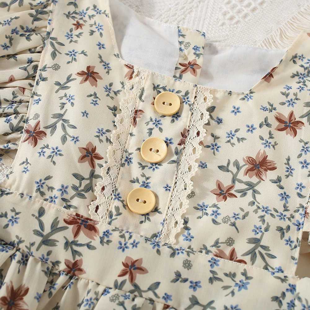 Kids Dresses for Girls Floral Flying Sleeves Casual Dresses Summer Ruffles Sweet Casual Daily Dress Toddler Casual Flower DressT260330