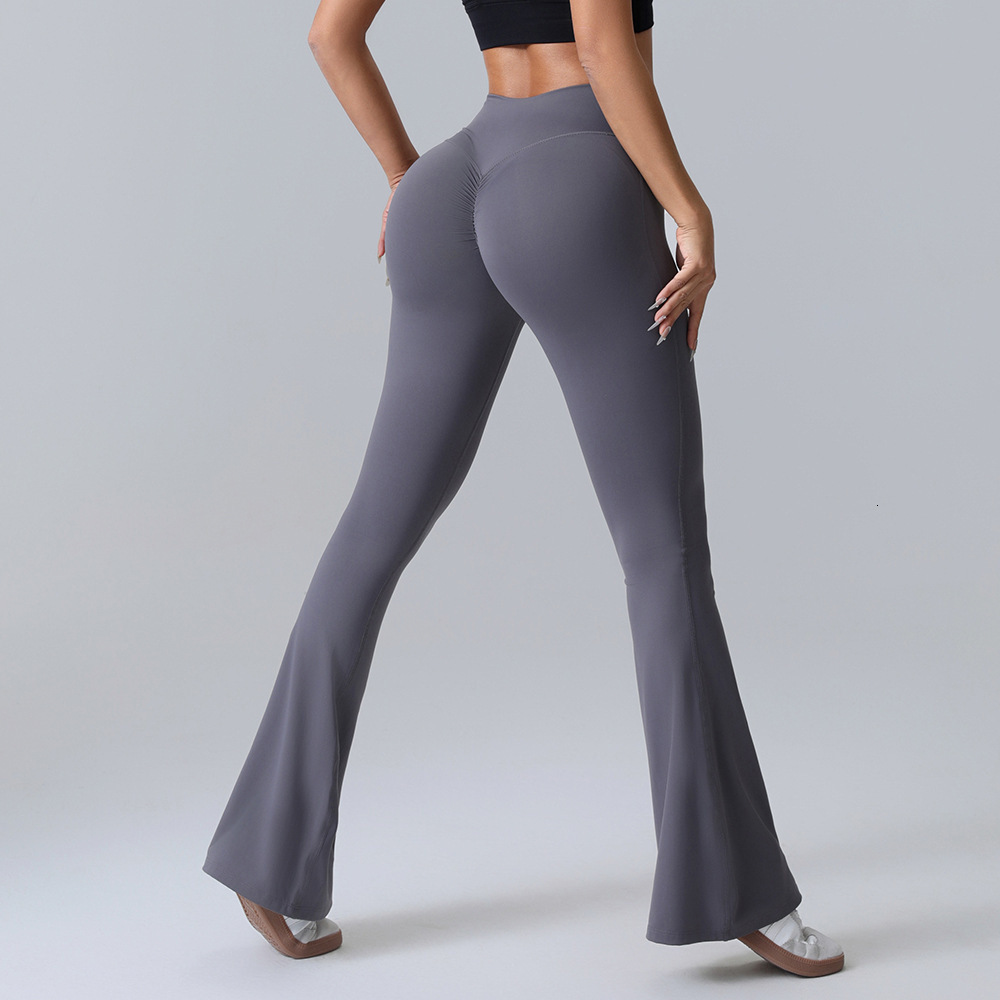 Peach Flare Yoga Pants for Women High Waist Butt-Lifting Tight Pants Wide-Leg Quick-Dry Running Sports Pants for Women