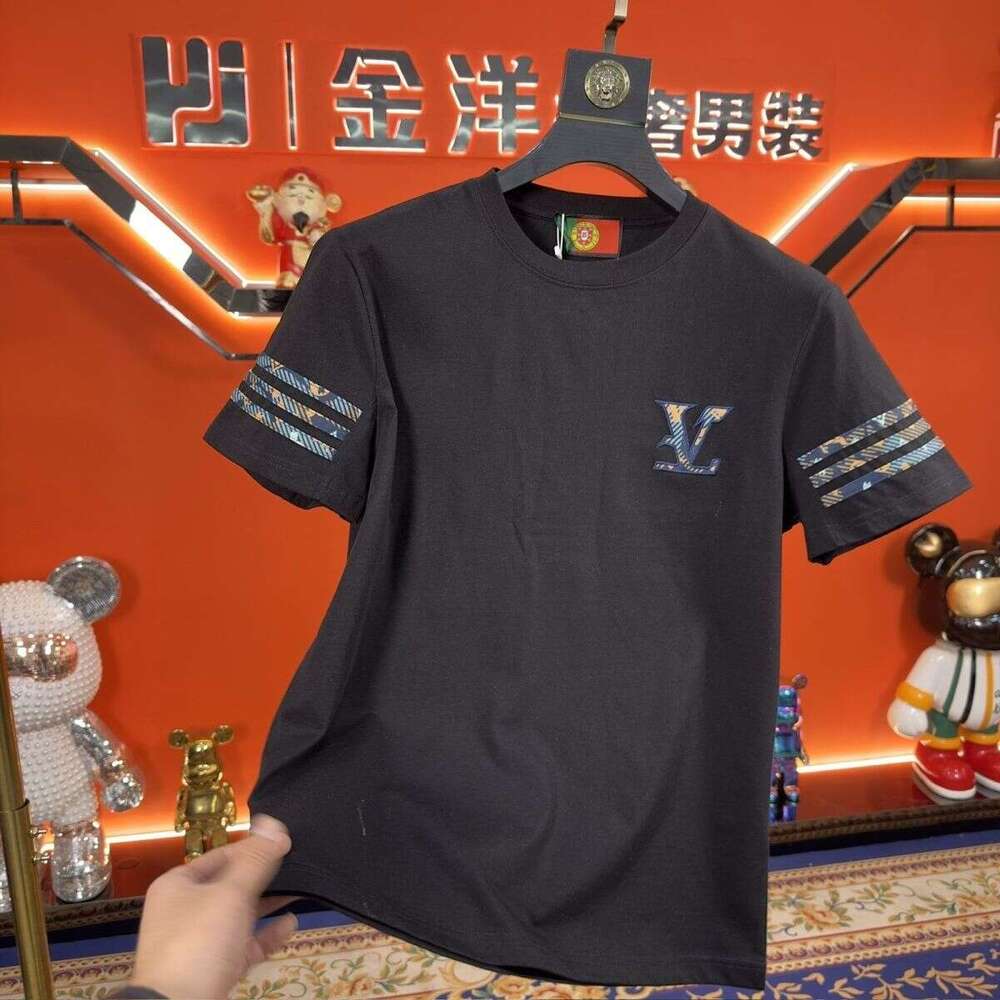 Spring Summer T-Shirt, Trendy Brand Men's Short-Sleeve Design, Light Luxury Casual Versatile Top, Hong Kong Style Round Neck, Stylish And Cool As